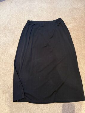 Eileen Fisher Black Midi Skirt - Elastic Waist